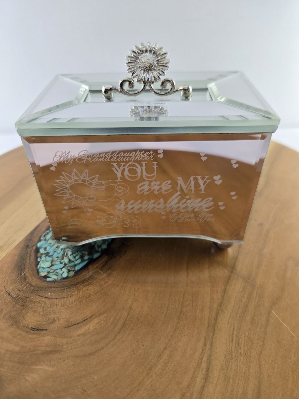 Bradford Exchange Granddaughter Mirrored Music Box "You Are My Sunshine Design"